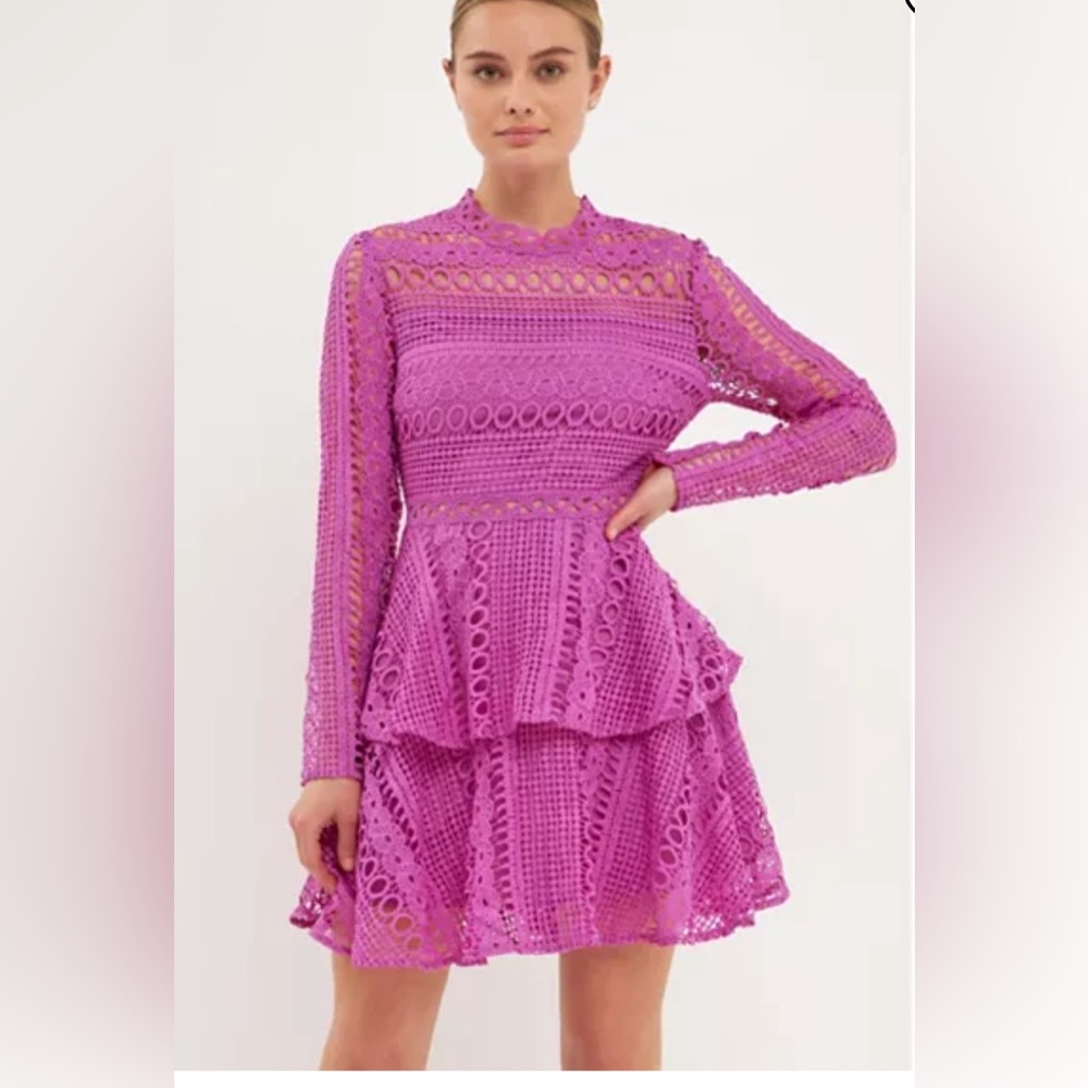 Women's Crochet Lace Mini Dress